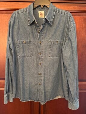 Open Trails denim long sleeve shirt.